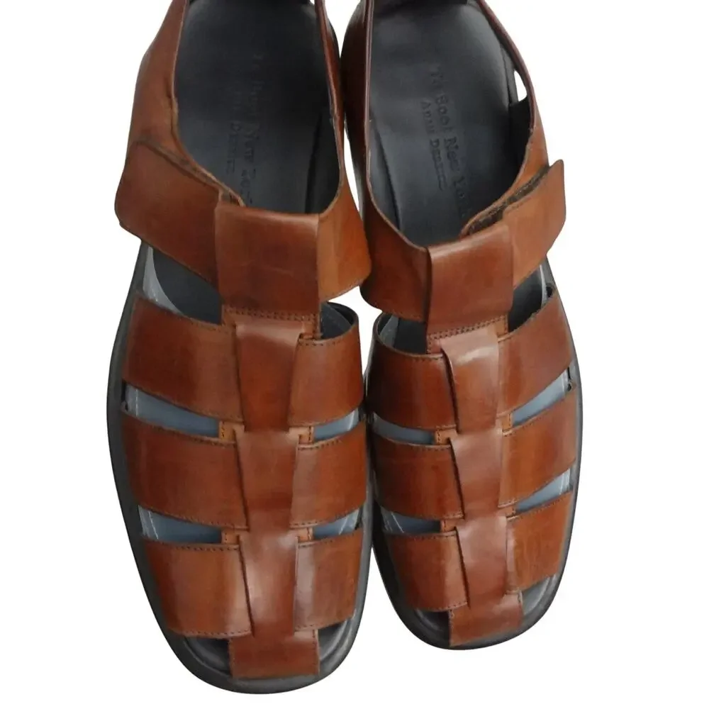 To Boot New York Adam Derrick Brown Leather Fisherman Sandal Closed Toe Men 13